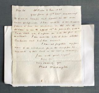 Bushrod Washington Nephew Of President George Washington Autograph Letter Signed