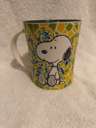 Snoopy Peanuts Mosaic Gibson 15 oz Coffee Mug.  (Set Of 4) 6