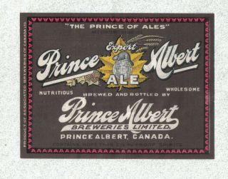 Beer Label - Canada - Prince Albert Export Ale - Prince Albert,  Saskatchewan