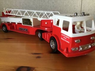 Vintage 1960’s Processed Plastic Fire Truck - L.  A.  Fire Department