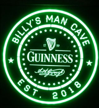 Custom Personalized Guinness Led 12 X 12 Multi Color Led Sign Led With Remote
