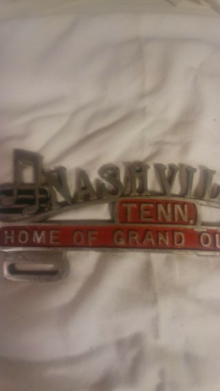 Old Nashville Tenn.  Grand Old opry Metal License Plate Topper 3