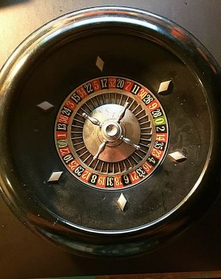 Vintage 9.  75 - Inch Bakelite Roulette Wheel Cast Metal Spinner Pill Usa