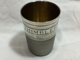Antique " Just A Thimble Full " Bar Measure Hallmarked Sterling Silver
