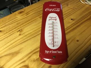 17 " Heavy Metal Drink Coca - Cola Thermometer.  Sign Of Good Taste,  Fine