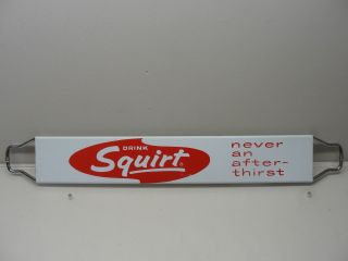 Rare Vintage Advertising Drink Squirt Soda Door Push Bar Metal Sign