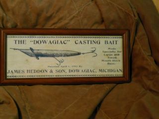 Heddon Fishing Lures Advertising Print Sign Dowagiac,  Michigan