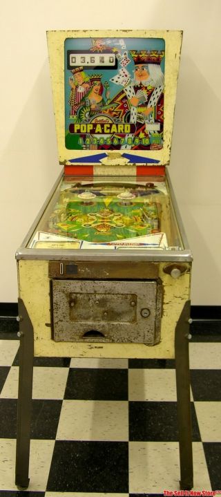 1972 Gottlieb Pop A Card Em Pinball Machine Arcade Game Coin Op Project Pin Usa