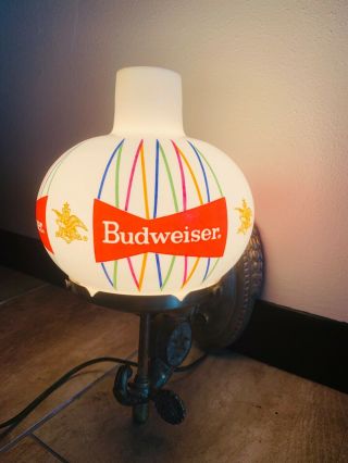 1960s Budweiser Beer Light Glass Globe Wall Sconce Collectible