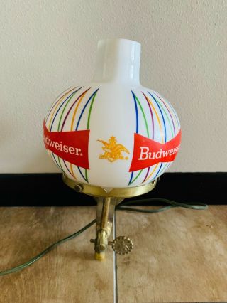 1960s Budweiser Beer Light Glass Globe Wall Sconce Collectible 2