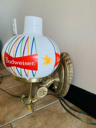 1960s Budweiser Beer Light Glass Globe Wall Sconce Collectible 3