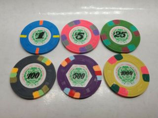 6 Casino De Isthmus Poker Chips James Bond 007 Licence To Kill Top Hat Cane