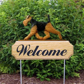 Welsh Terrier Wood Welcome Outdoor Sign