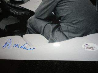 ROBERT MCNAMARA HAND SIGNED OVERSIZED 11x14 PHOTO,  JSA WITH JOHN F.  KENNEDY 2