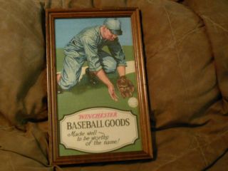 Winchester Store Sporting Goods Baseball Advertising Print Sign