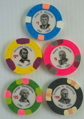 Collectible " Presidents " Poker/casino Chips (set)