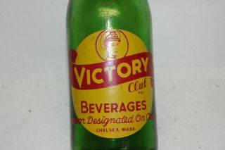 Victory Club Beverages Soda Bottle,  Chelsea,  Massachusetts 1949