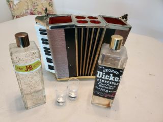 Vintage Musical Accordion Liquor Bottle Holder Decanter O Sole Mio Japan 6