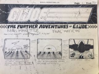 G.  I.  Joe Production Storyboards For The Opening Title Cel