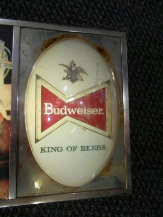 Vintage 60 ' s or 70 ' s Budweiser KING OF BEERS Lighted Hanging Sign 36 