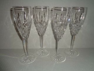 Waterford Araglin (4) Crystal Flutes Champagne Glasses Irish