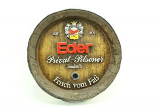 Eder Pilsner Beer Barrel Sign Plaque Man Cave Hanging Großostheim Germany