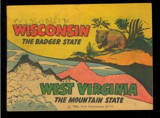 Wisconsin & West Virginia Nn Not In Guide Mini - Comic Vital Giveaway 1954 Fn -