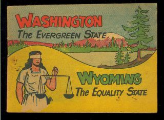 Washington & Wyoming Nn Not In Guide Mini - Comic Food Giveaway 1954 Fn -