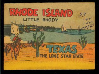 Rhode Island & Texas Nn Not In Guide Mini - Comic Food Giveaway 1954 Fn -