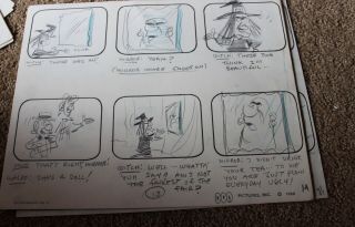 Mister Magoo Mr.  Cartoon TV Show David Detiege Storyboard Sketch Art painted 11 11