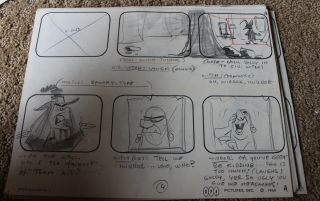 Mister Magoo Mr.  Cartoon TV Show David Detiege Storyboard Sketch Art painted 11 8