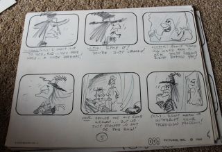 Mister Magoo Mr.  Cartoon TV Show David Detiege Storyboard Sketch Art painted 11 9