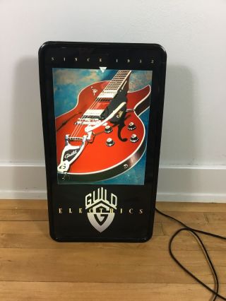 Guild Electric Guitar Advertising Lighted Sign Banner