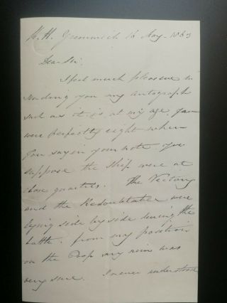 John Pollard - Killed The Man Who Shot Admiral Lord Nelson - Autograph Letter