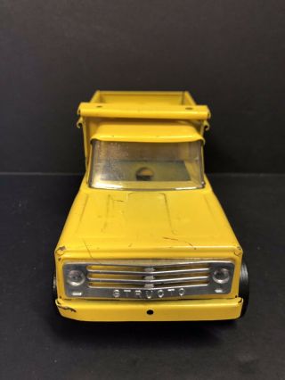 Vintage STRUCTO Hom Pah Yellow Dump Truck Steel Toy - Shape 3