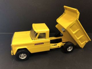 Vintage STRUCTO Hom Pah Yellow Dump Truck Steel Toy - Shape 5