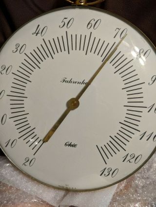 Vintage,  Ohio Thermometer Co,  Fahrenheit,  Large Round Metal Thermometer -