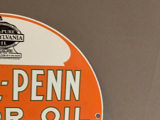 12in LOYAL PENN ROYAL 400 PORCELAIN ENAMEL SIGN oil gas gasoline pump plate 5