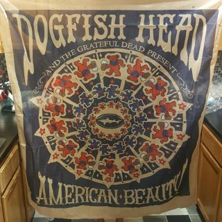 Dogfish Head 2018 American Beauty Grateful Dead Dancing Bears Tapestry Flag