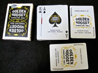 Vintage Golden Nugget Gambling Hall Playing Cards 54 Jokers Black Back 1961 - 1965