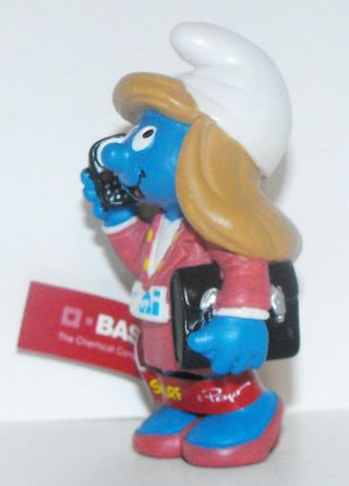 Smurfette on Mobile Phone and Briefcase BASF Promo Figurine RARE Smurf Figure 3
