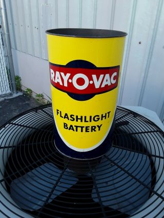 Vintage Jl Clark Ray O Vac Flashlight Batteries Trash Can J L Garbage Metal
