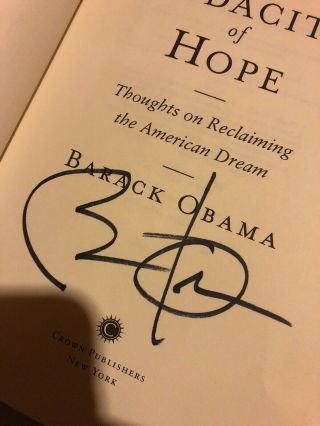 1st Edition Hand Signed Barack Obama “the Audacity Of Hope” Hardcover Near