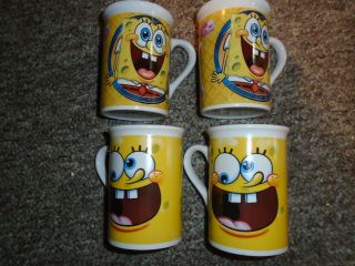 Spongebob Squarepants Variety Ceramic Coffee Mug Viacom Nickelodeon Set Of 4