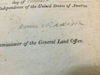 President James Madison Hand Signed Presidential 1813 Document
