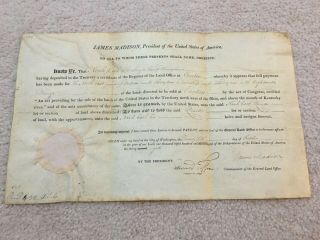 President James Madison hand signed Presidential 1813 Document 2