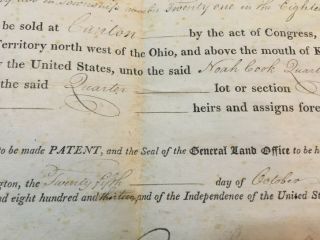 President James Madison hand signed Presidential 1813 Document 5