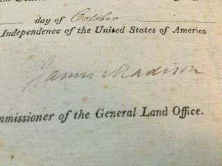 President James Madison hand signed Presidential 1813 Document 8