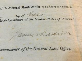 President James Madison hand signed Presidential 1813 Document 9