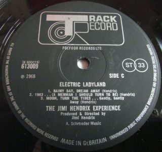 JIMI HENDRIX ELECTRIC LADYLAND 1968 UK 1st TRACK DBL LP SML PICS A1,  B1,  A1,  B1 7